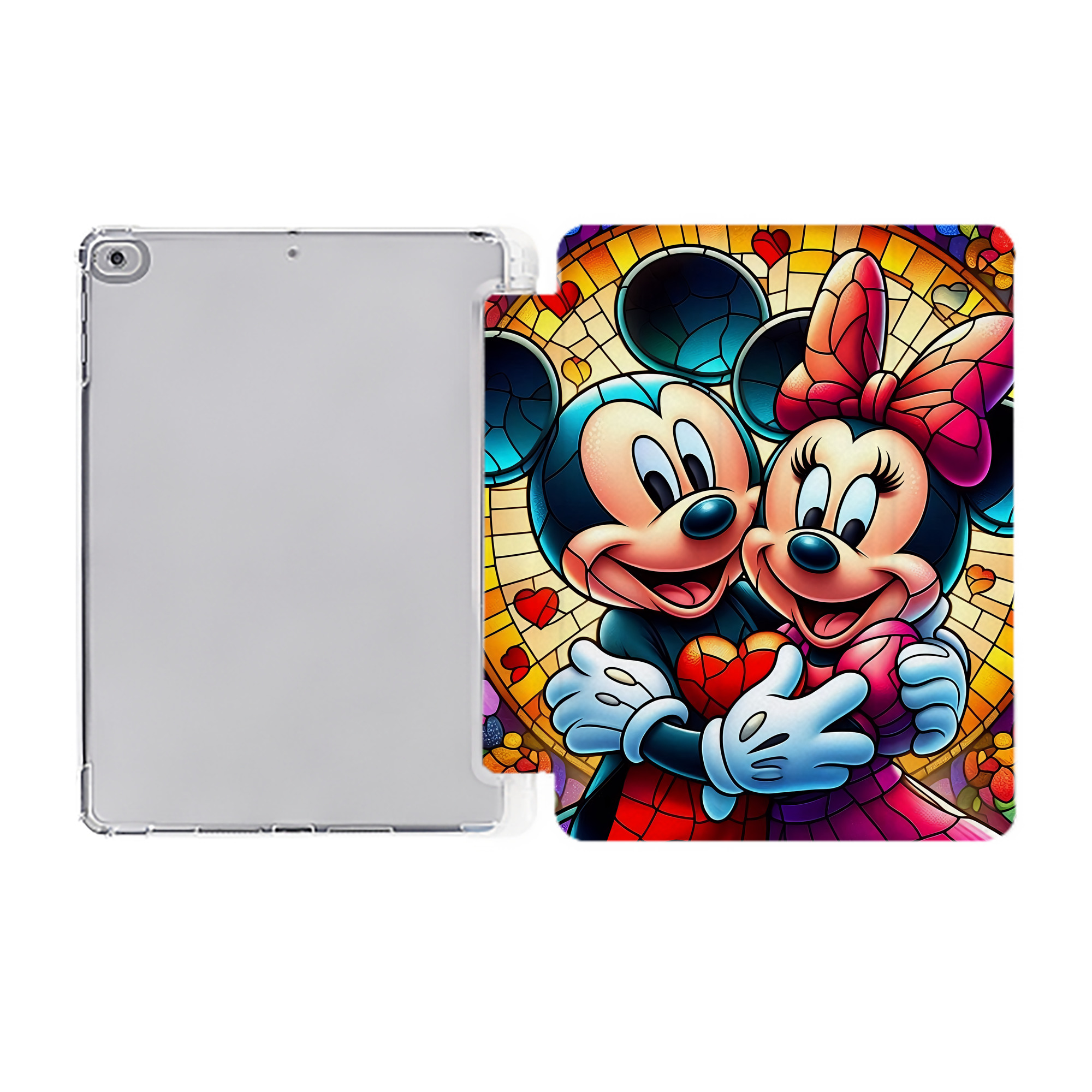 （画像用） ミッキーマウス Mickey Mouse IPad ケース ペン収納付き 三つ折りスタンド PUレザー×シリコン 対応機種9.5/10.5/10.9インチ